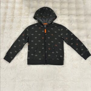 Cat & Jack Gray and Orange Zip-Up Onesie